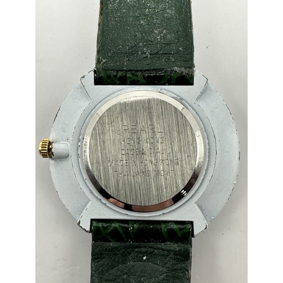 Pearl‎ Christmas Tree Ladies Watch New Battery 36MM 7" Green Leather Band C16 - Picture 10 of 12